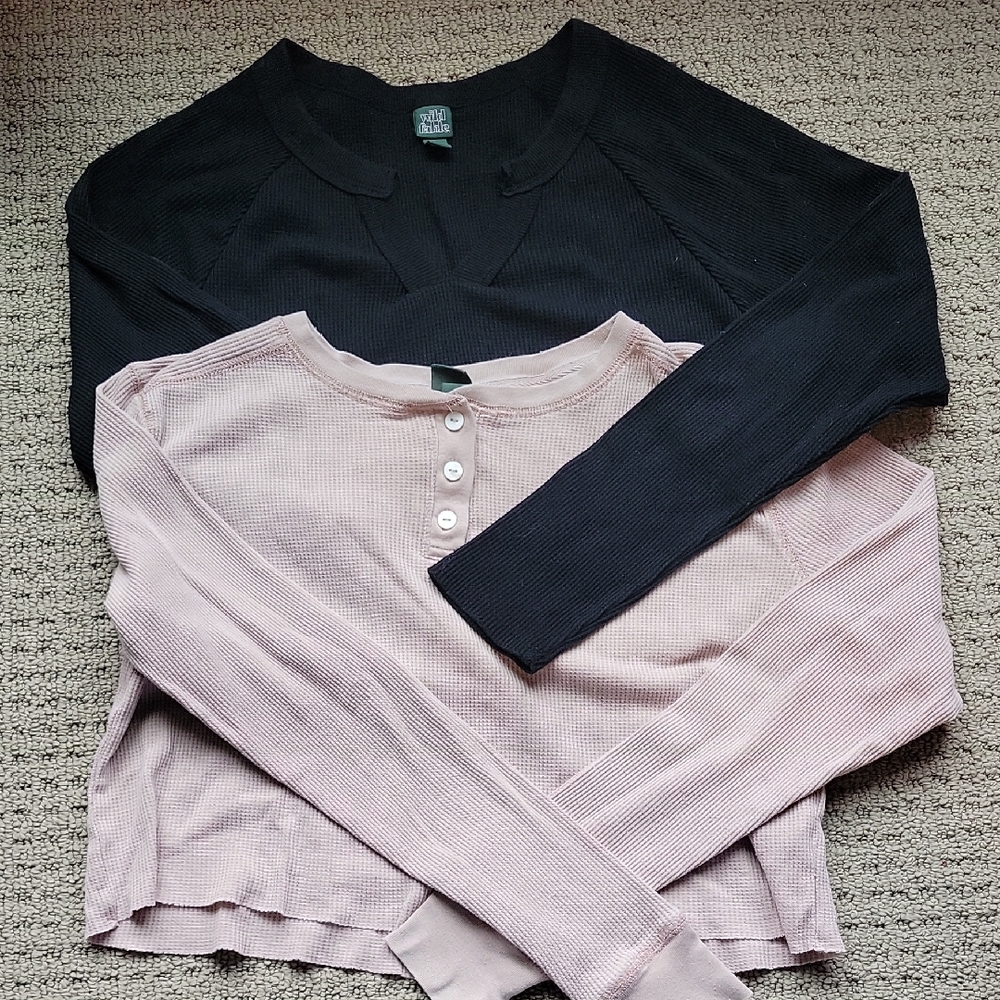 Wild Fable Cropped Waffleknit Shirts